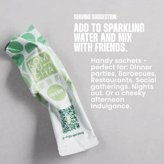 Kombucha serving suggestion - add to sparking water