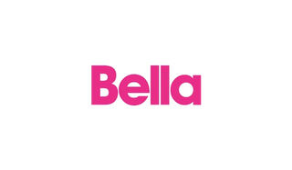 Bella Logo pink text on a white background