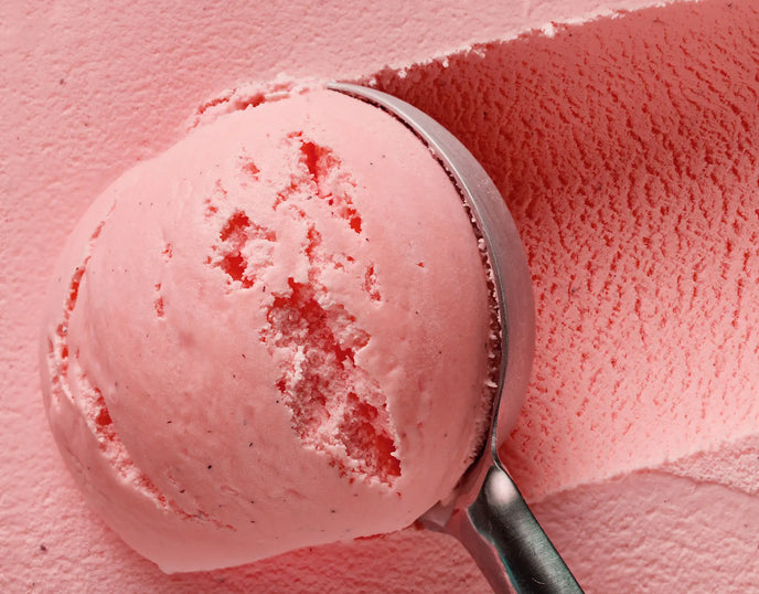 Cottage Cheese, Strawberry and Vanilla Ice Cream