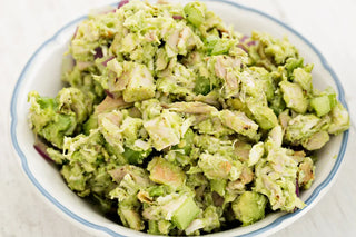 Creamy mashed avocado and smoked mackerel spread