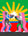 2 women boxing against a colourful background