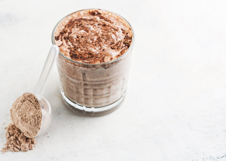 yoghurt sprinkled with protein powder