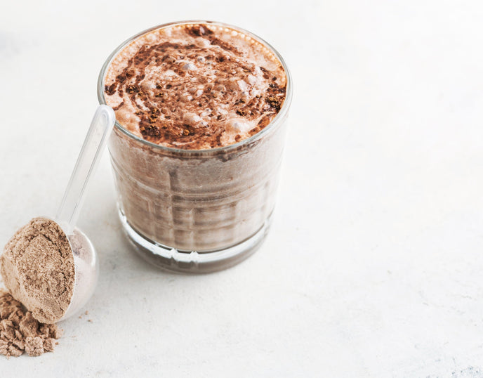 yoghurt sprinkled with protein powder