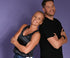 Willpowders founder Davinia Taylor and Chef Dan Kirkham standing back to back against a purple background