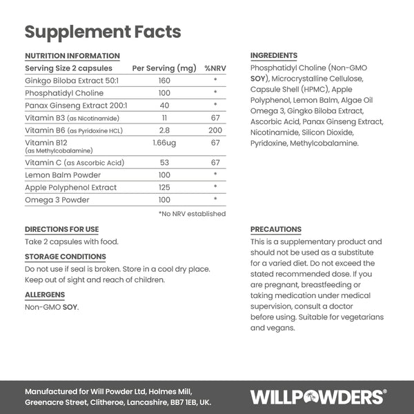 Ah-Ha Supplement Nutritional Information