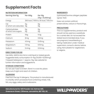 Collagen Peptides Nutritional Information