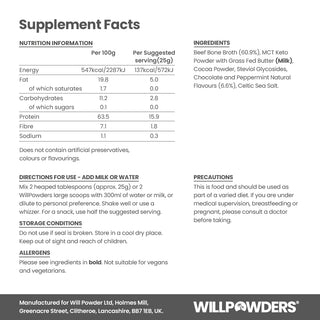 Mint Chocolate Protein Nutritional Information