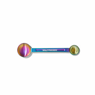 WillPowders scoop an iridescent double ended measuring spoon with 15 ml and 5 ml measurements