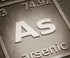 A metal representation of the Arsenic element on a periodic table 