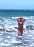 WillPowders customer Astrid after image. A woman coming out of the sea