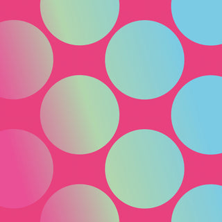 Light pink background, circles with blue green gradient 